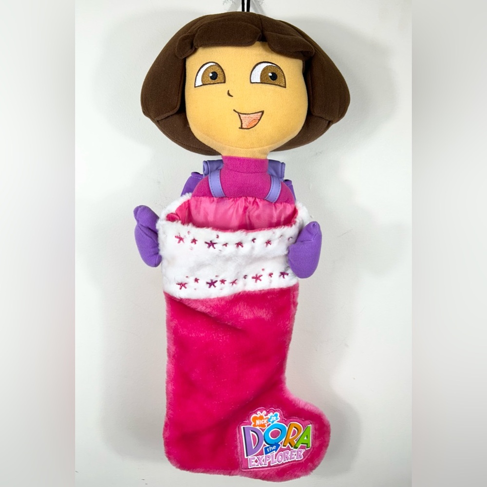 Vintage Dora The Explorer Christmas Stocking Backpack‎ 3D 2003 Nick Jr Pink READ